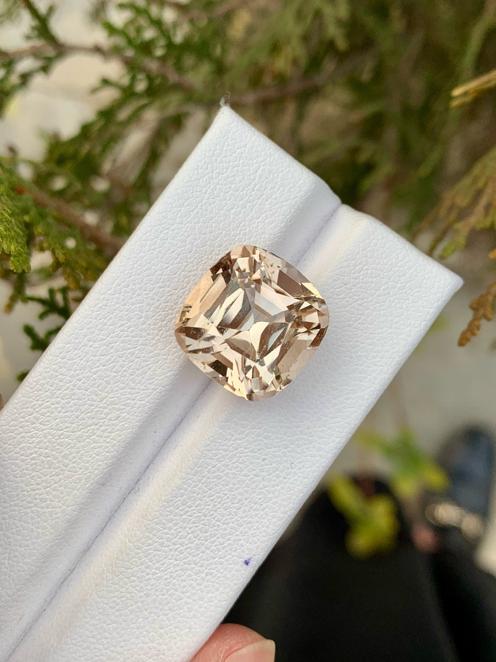 Natural Imperial Topaz Gemstone: 18.20 CT Faceted Cushion Cut