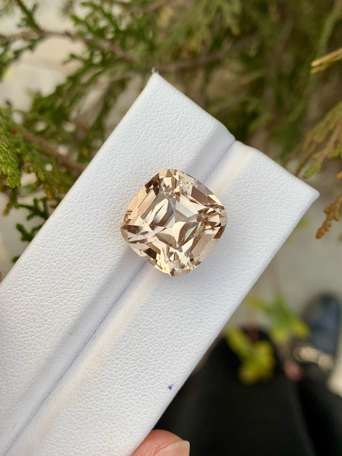 Natural Imperial Topaz Gemstone: 18.20 CT Faceted Cushion Cut