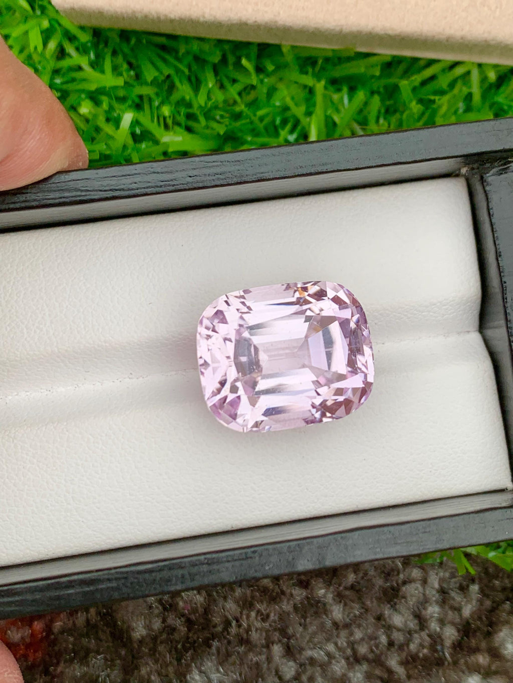 Neon Pink Kunzite Gemstone: 31.20 Carat Cushion Cut