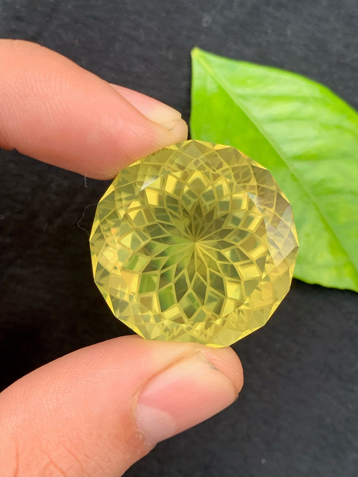 Flower Cut Citrine Gemstone: Natural Yellow Faceted Stone, 100 CT