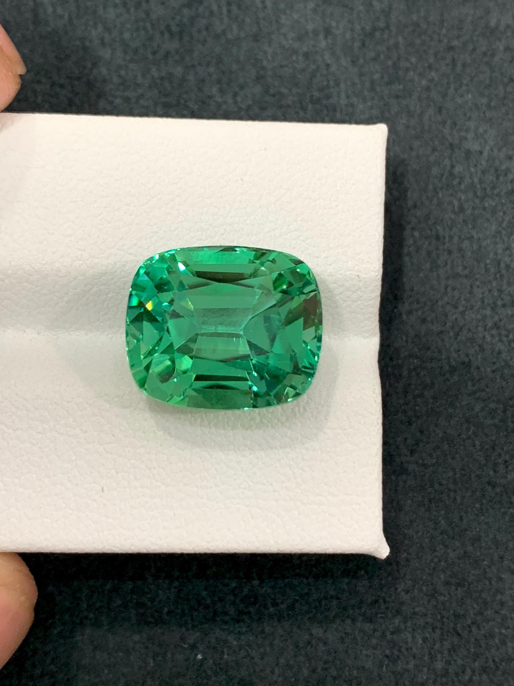 Hiddenite Green Kunzite Gemstone 13.00 Carat Cushion  from Afghanistan