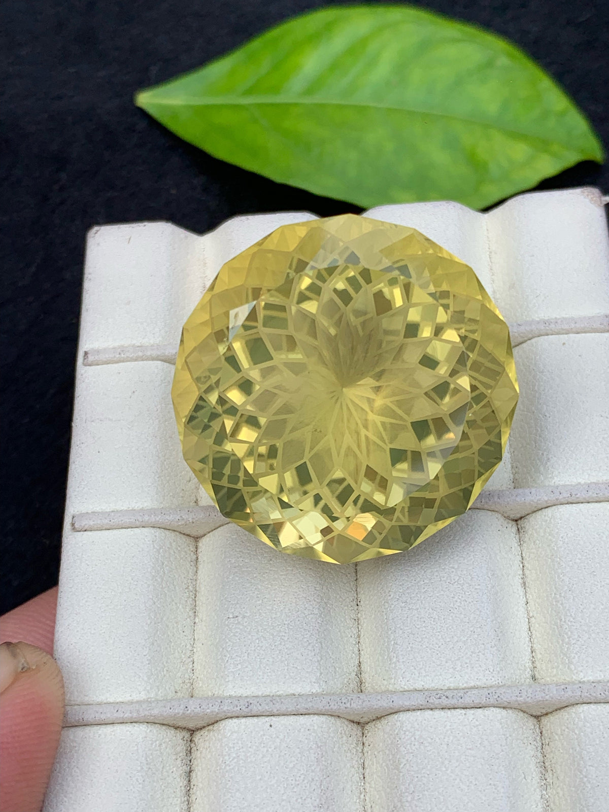Flower Cut Citrine Gemstone: Natural Yellow Faceted Stone, 100 CT