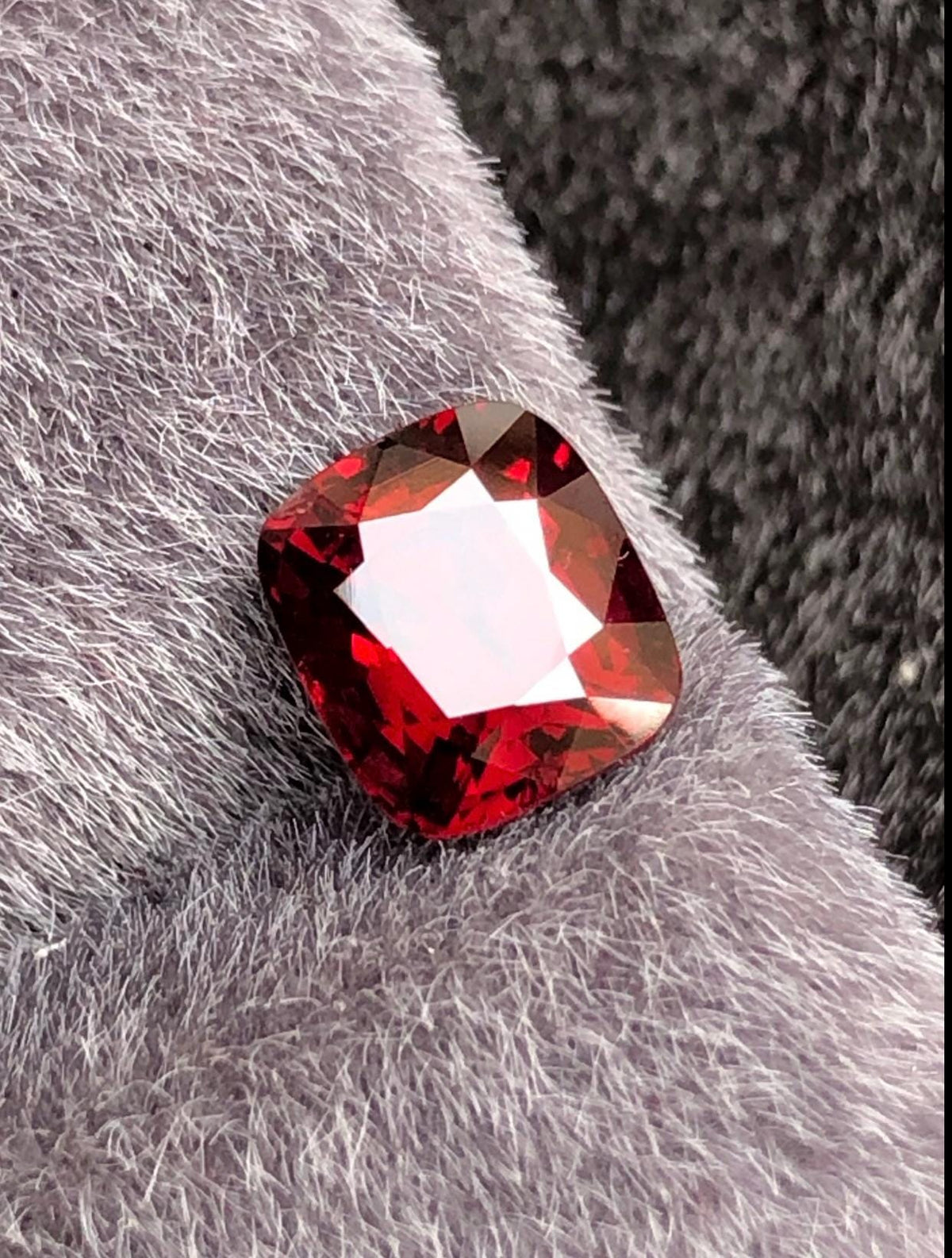 Vivid Red Spinel 1.73ct  Radiant Cushion Cut - Burma Gemstone Loose Stone