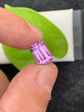 5.35 CT Emerald Cut Pink Kunzite Gemstone: VVS Afghanistan Origin