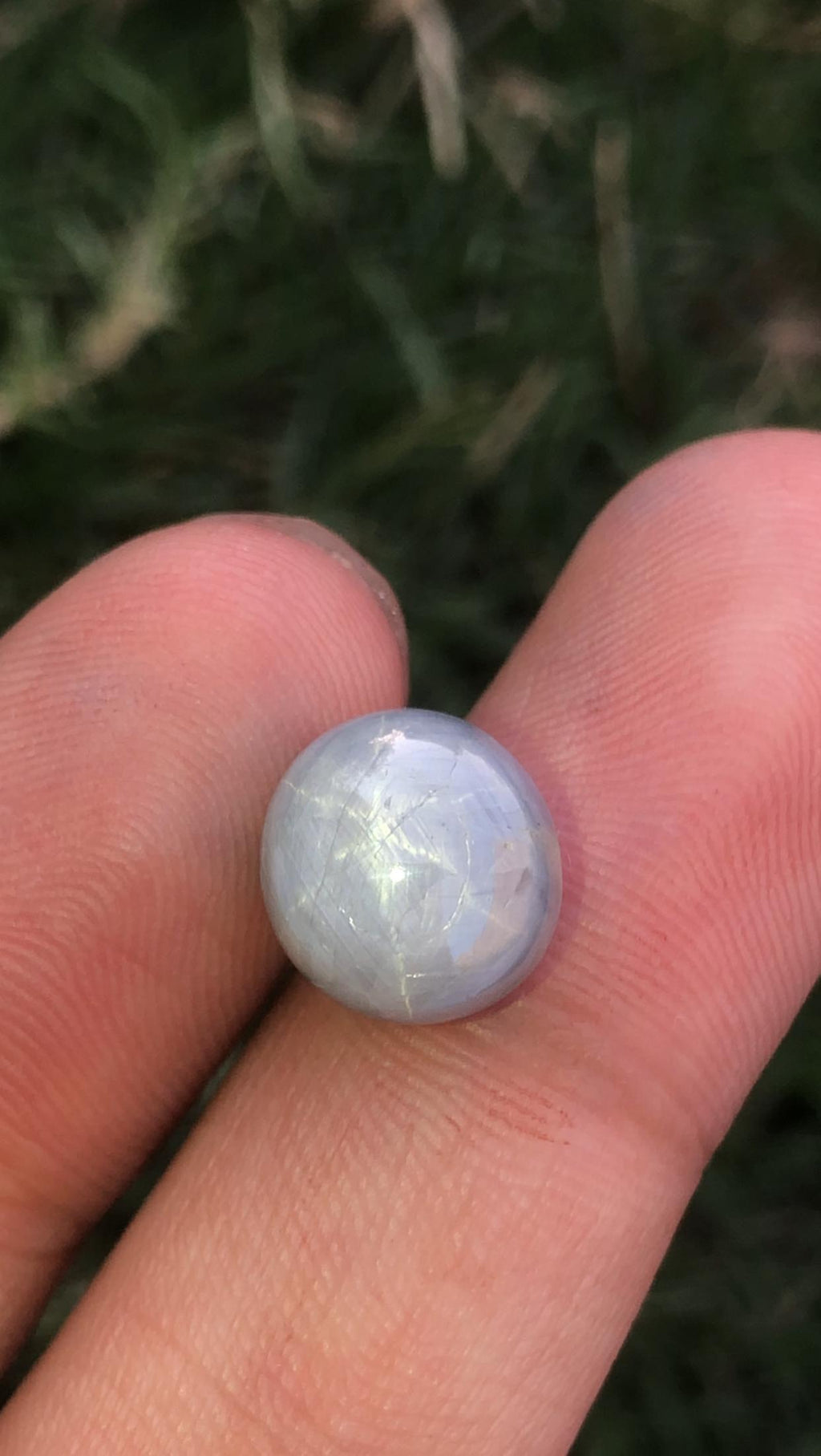 Oval Star Sapphire Gemstone: Grayish Blue Faceted Ring Stone, 8.45 CT