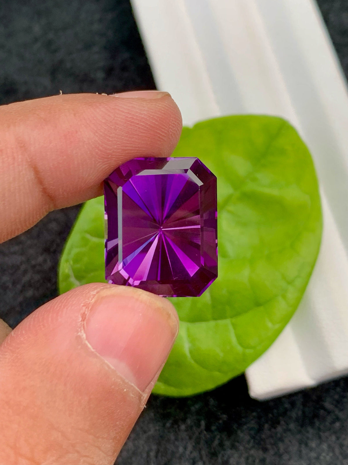 Deep Purple Amethyst Gemstone: Custom Cut Flawless Loose Gem (23CT)