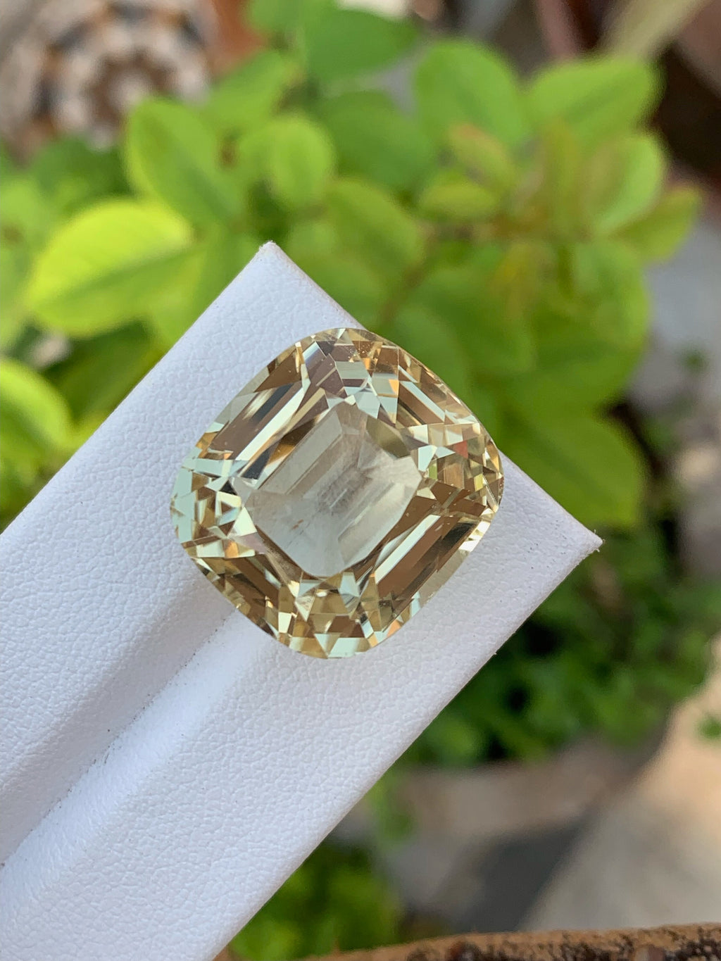 Golden Peach Triphane Var Kunzite Loose Gemstone Cushion Cut ~ 51.65 Carats