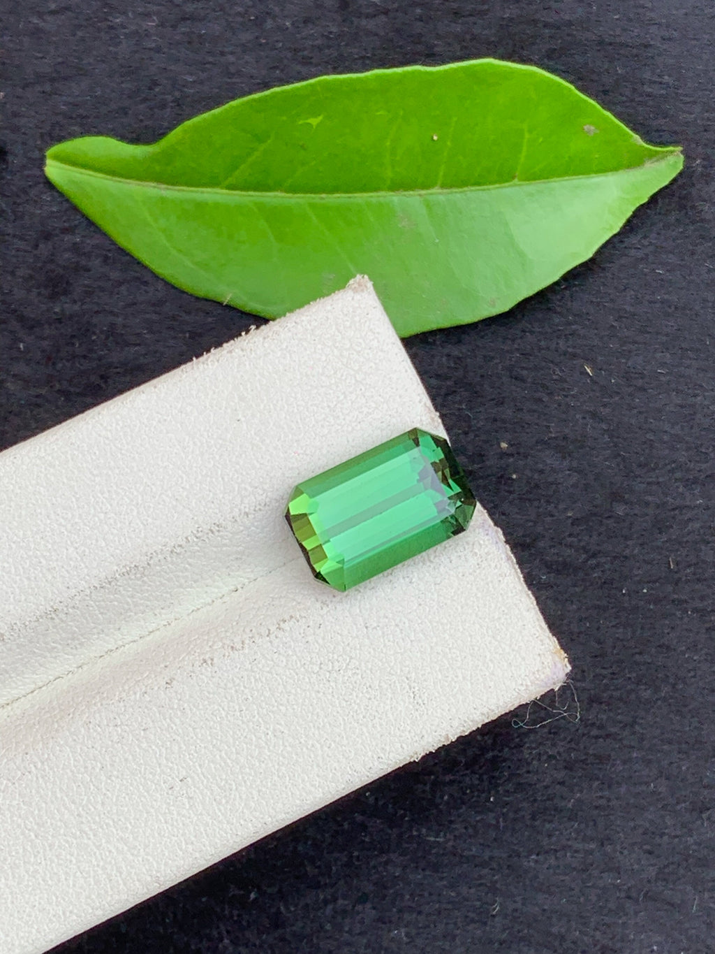 Emerald Cut Bluish Green Tourmaline Gemstone, 3.57 CT