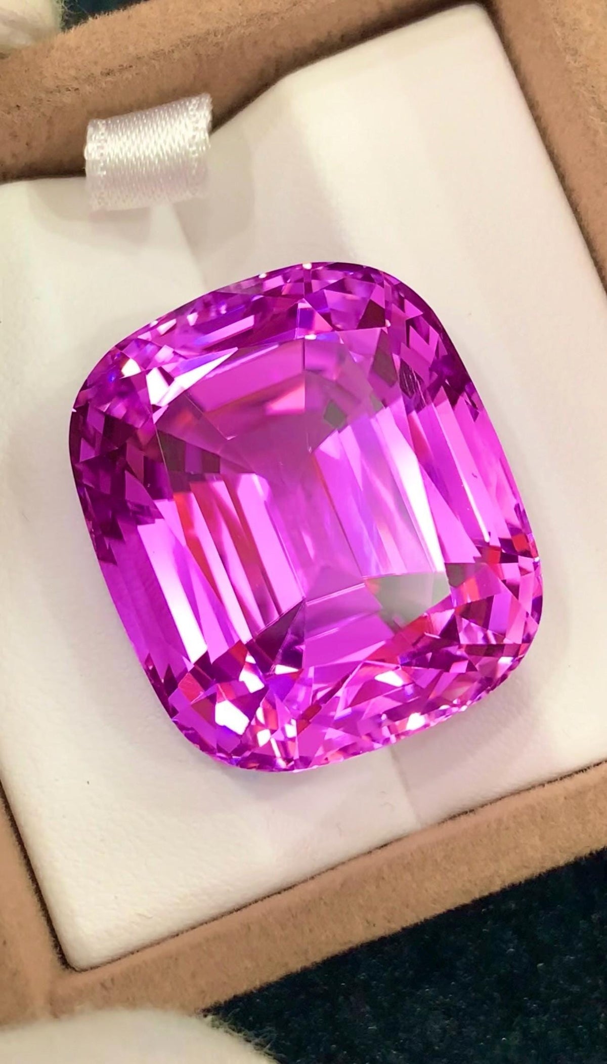 Vivid Pink Kunzite Gemstone 113.60 Carat Cushion Cut From Afghanistan
