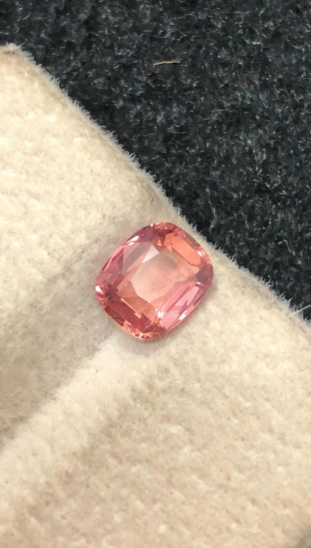 Sunrise Padparadscha Sapphire 1.26 ct Cushion Cut , Madagascar – Orange-Pink Brilliance Certified