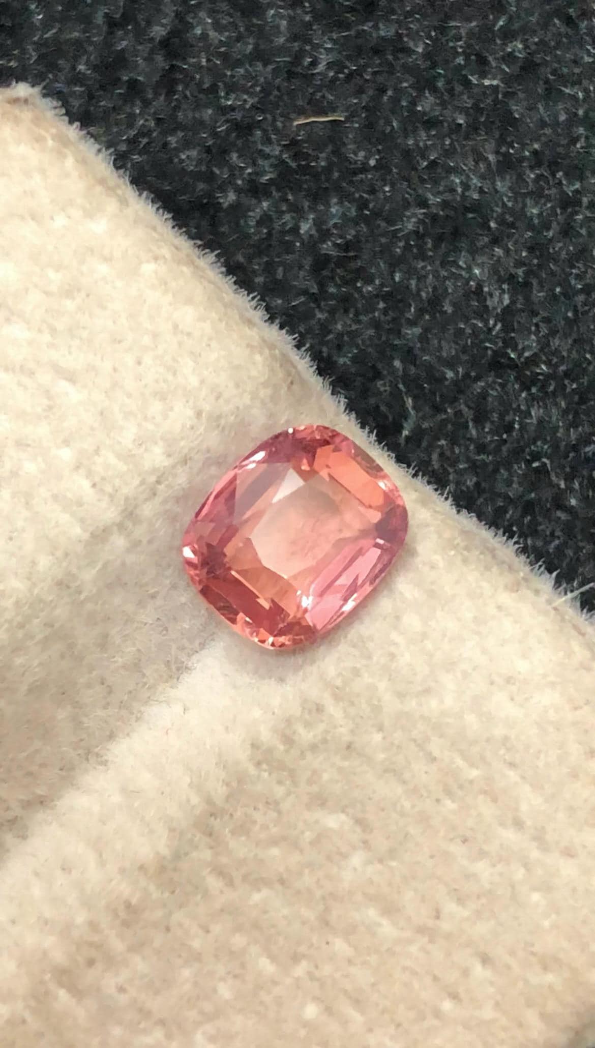 Sunrise Padparadscha Sapphire 1.26 ct Cushion Cut , Madagascar – Orange-Pink Brilliance Certified
