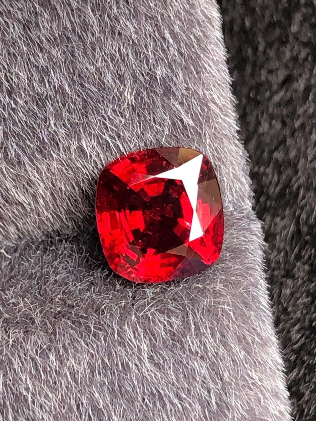 Vivid Red Spinel 1.81 carat Cushion Cut – Burma Gemstone
