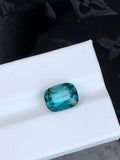 Gem Quality Lagoon Blue Tourmaline Gemstone: Cushion Cut October Birthstone, 5.20 CT