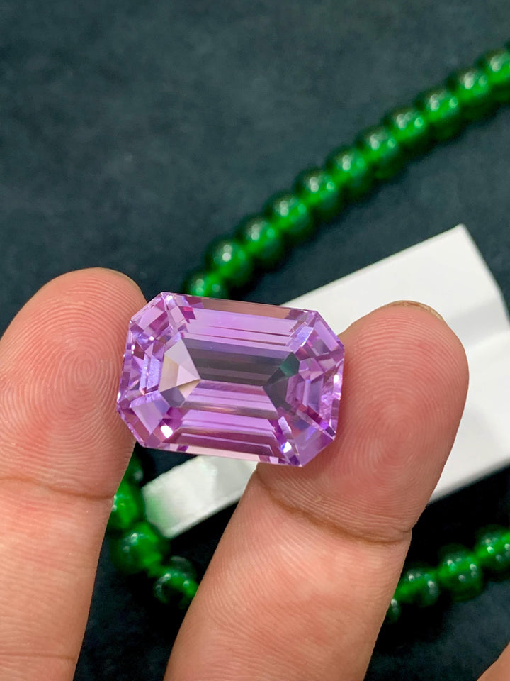 Pink Kunzite 33.80ct Octagonal Emerald Cut Gem – Sparkling Afghan Gemstone