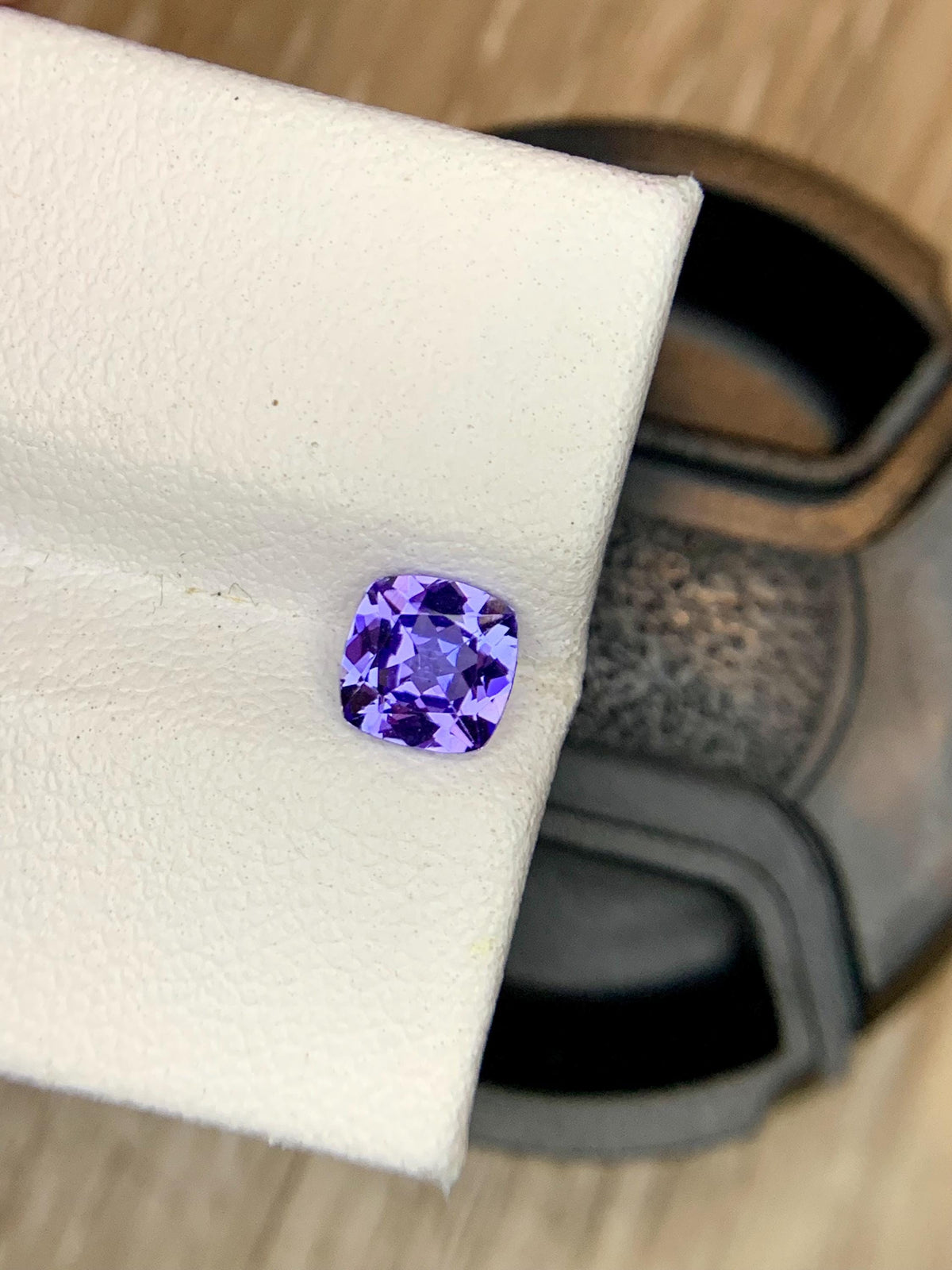Certified 0.83 Carat Cushion Cut Tanzanite: Violet-Blue Loose Gemstone