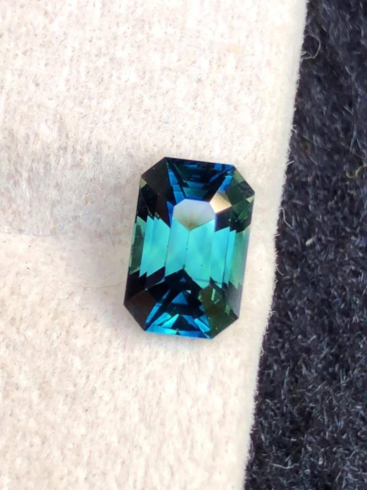 Teal Sapphire 1.67ct Octagonal Cut from Madagascar – Certified