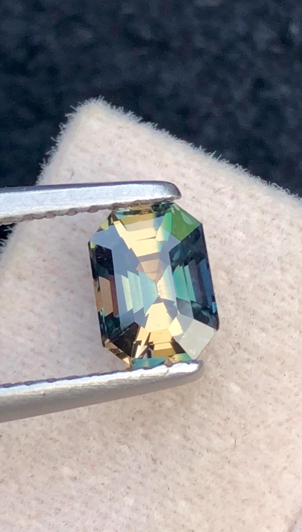 Parti Sapphire 1.17 Carat Octagonal Cut Loose Gem - Sri Lanka Certified