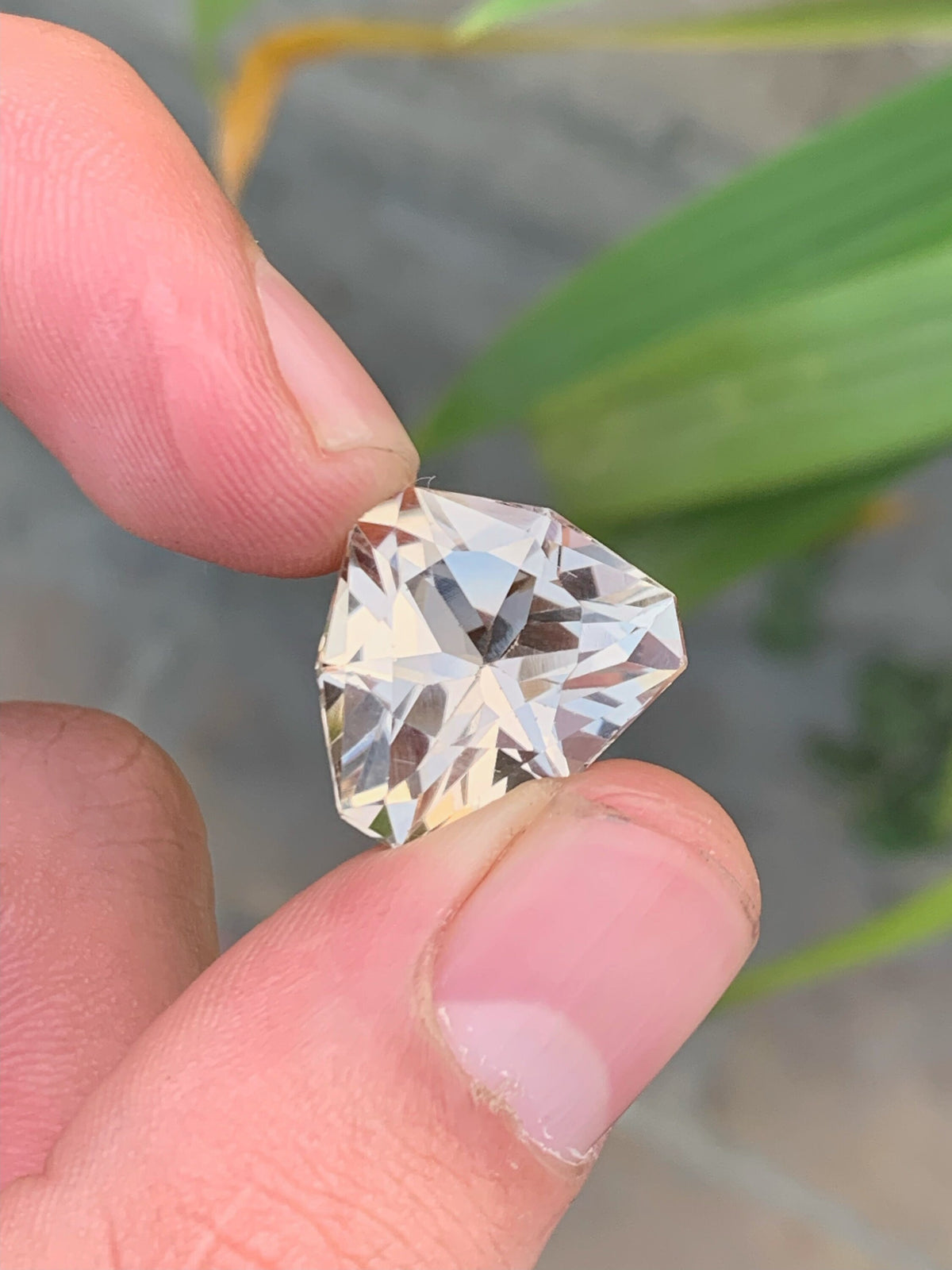 Faceted Yellow Topaz Gemstone: 22.35 CT Triangular Cut, November Birthstone