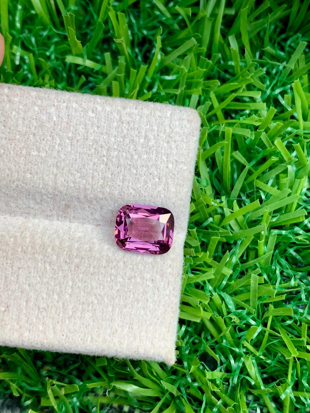 Purplish Pink Spinel Gemstone: 1.40 CT Cushion Cut, Tanzania