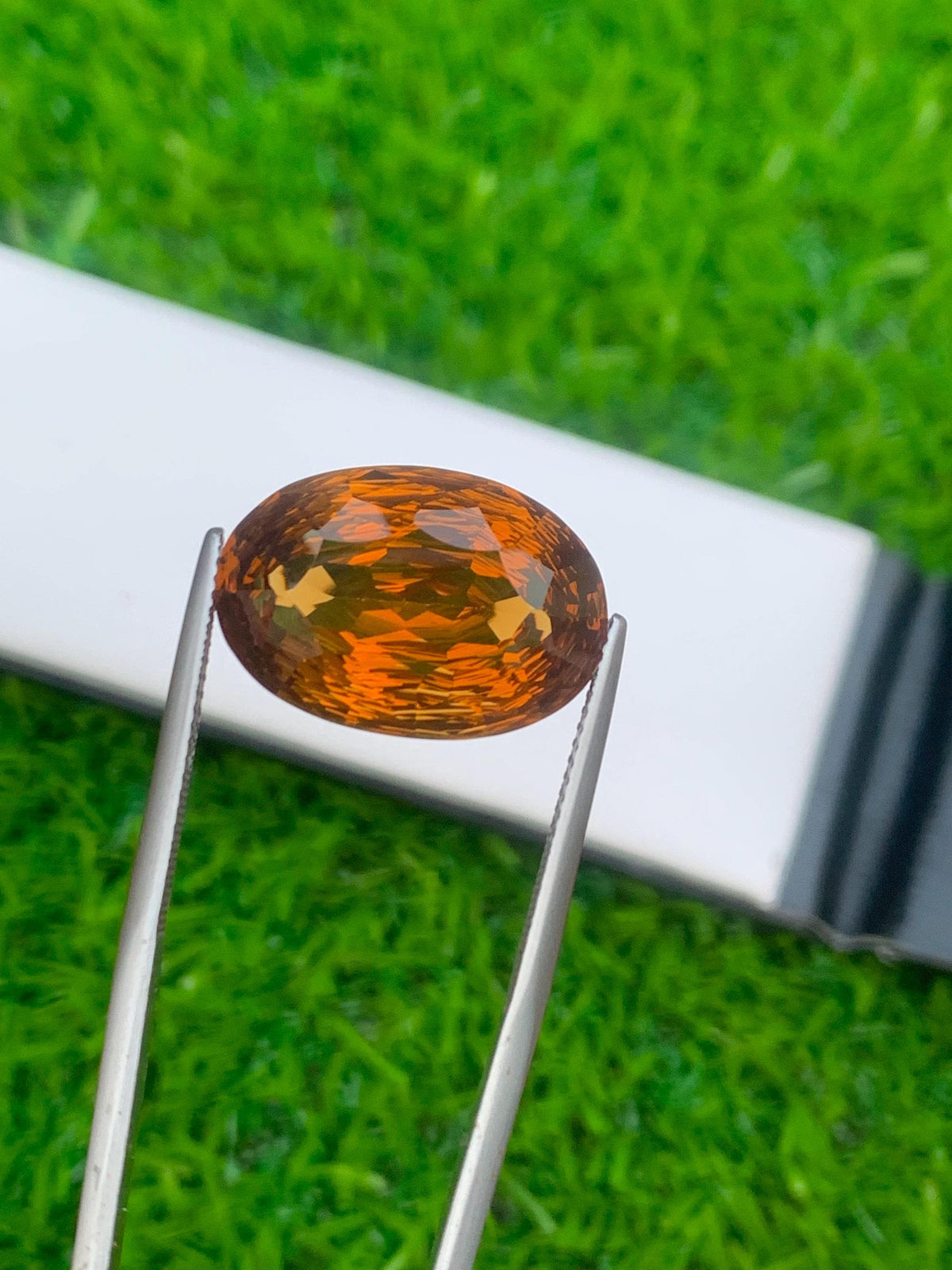 Natural Citrine Gemstone: Orange Cushion Cut, November Birthstone (14.20 Carat)