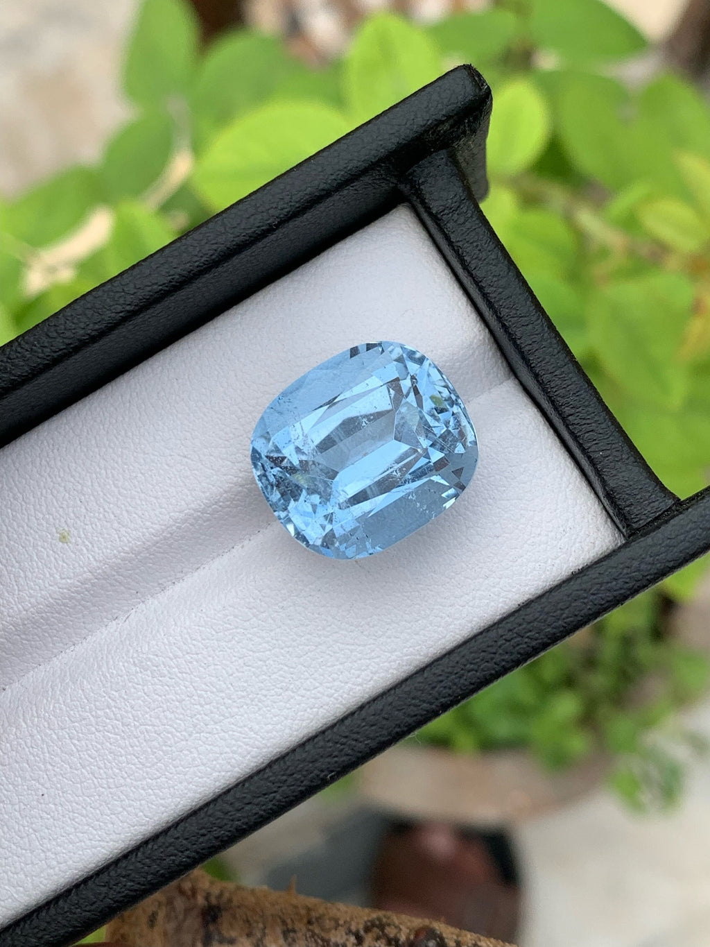Santa Maria Aquamarine Beryl Gemstone: Pastel Blue Fancy Cut, 18.25 Carats