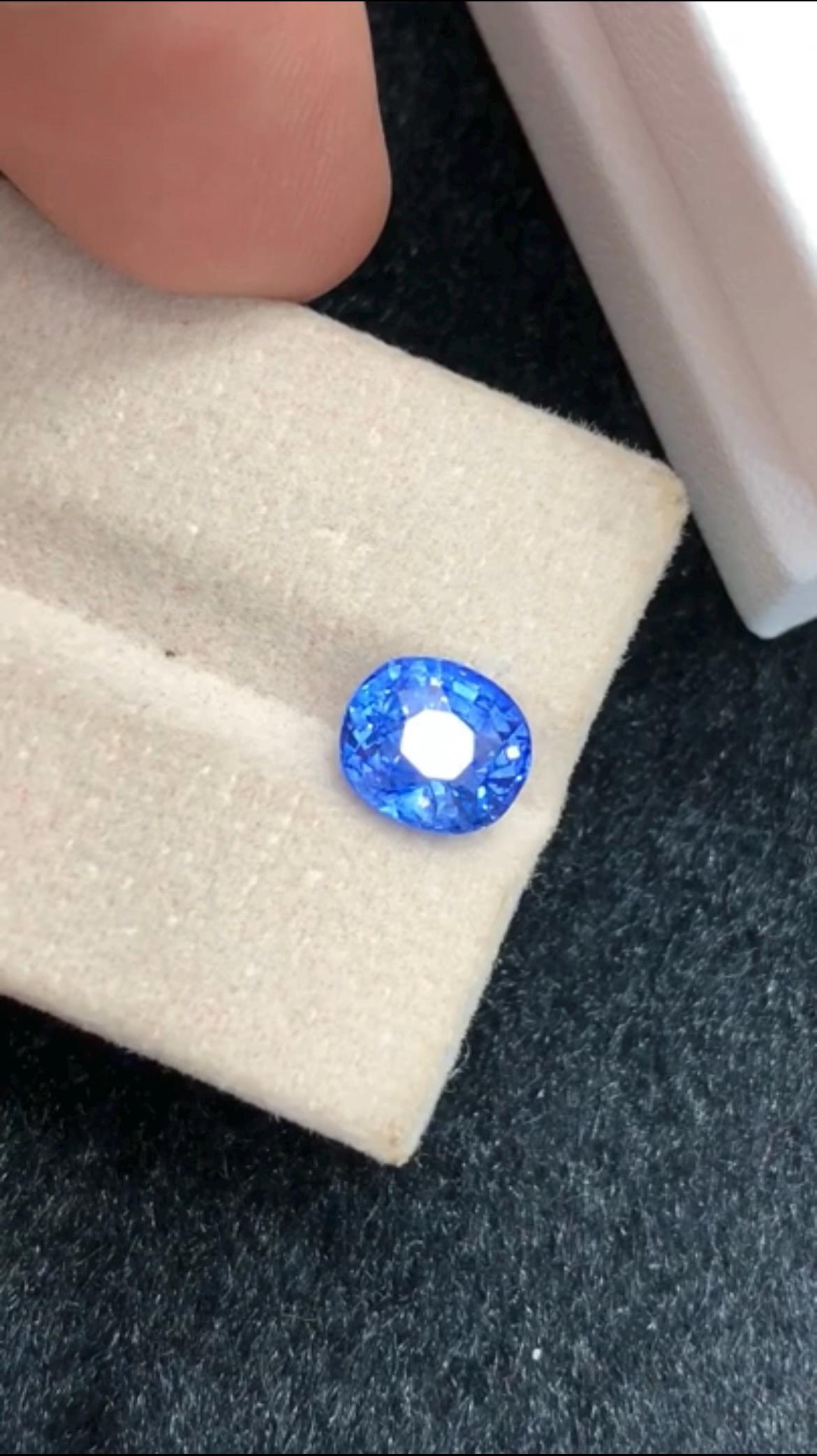 Cornflower Blue Sapphire 3.13ct Oval Cut – Sri Lanka