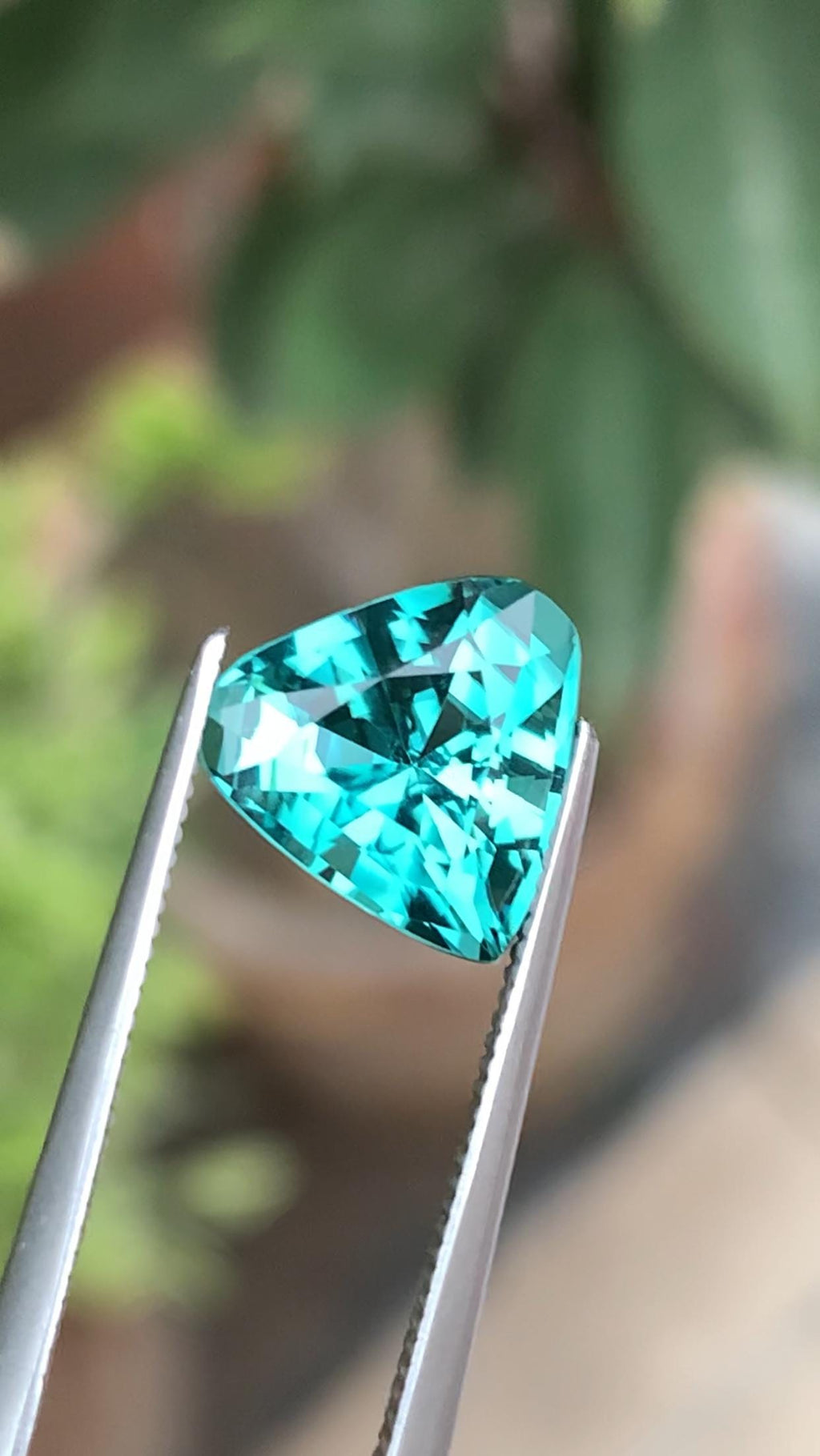 3.10 Carat Natural Lagoon Tourmaline – trillion Cut, Vivid Blue-Green, Eye-Clean, Afghanistan Origin