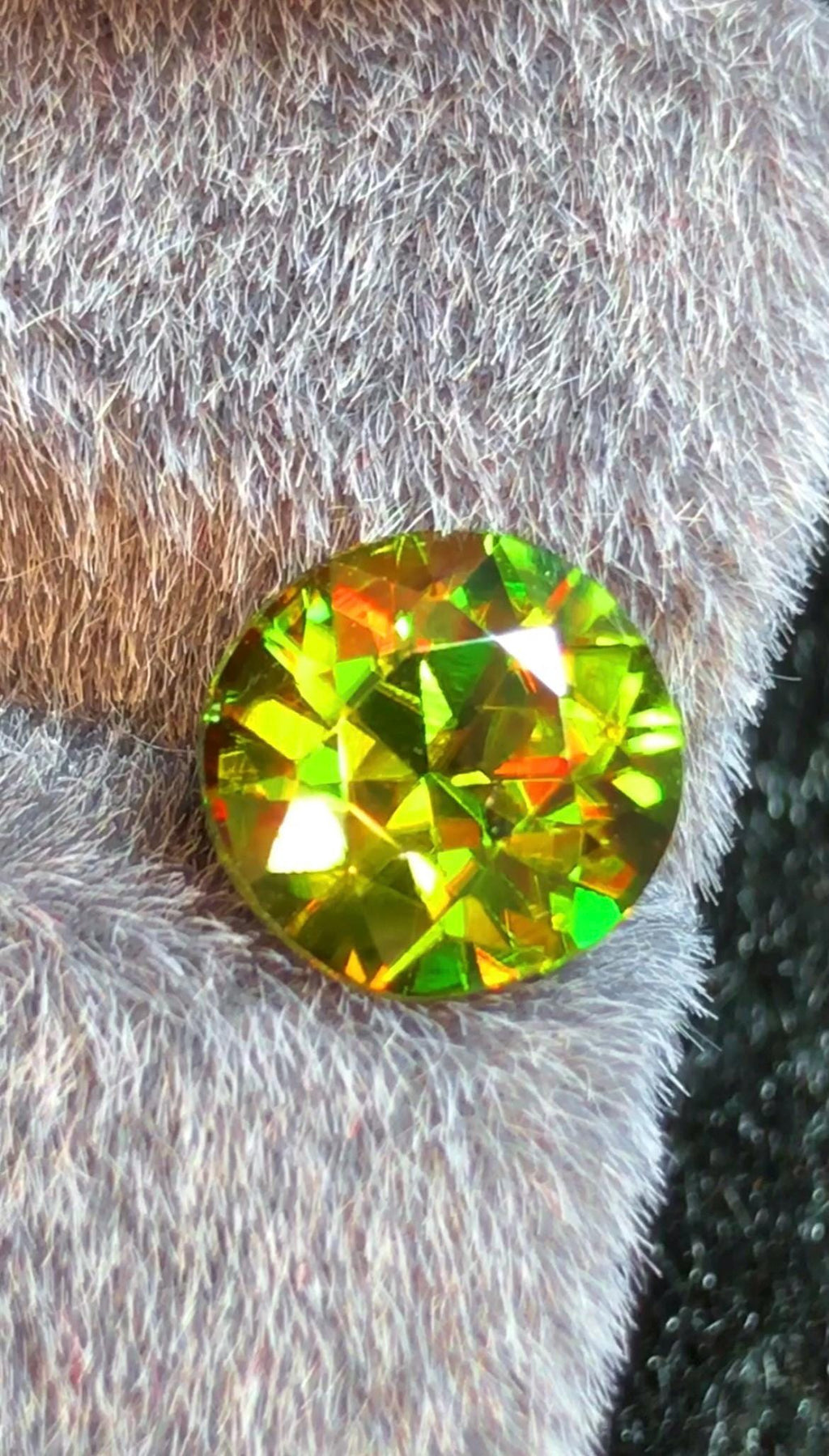 Green Sphene 2.35 ct Round Cut Green Gemstone from Skardu Pakistan