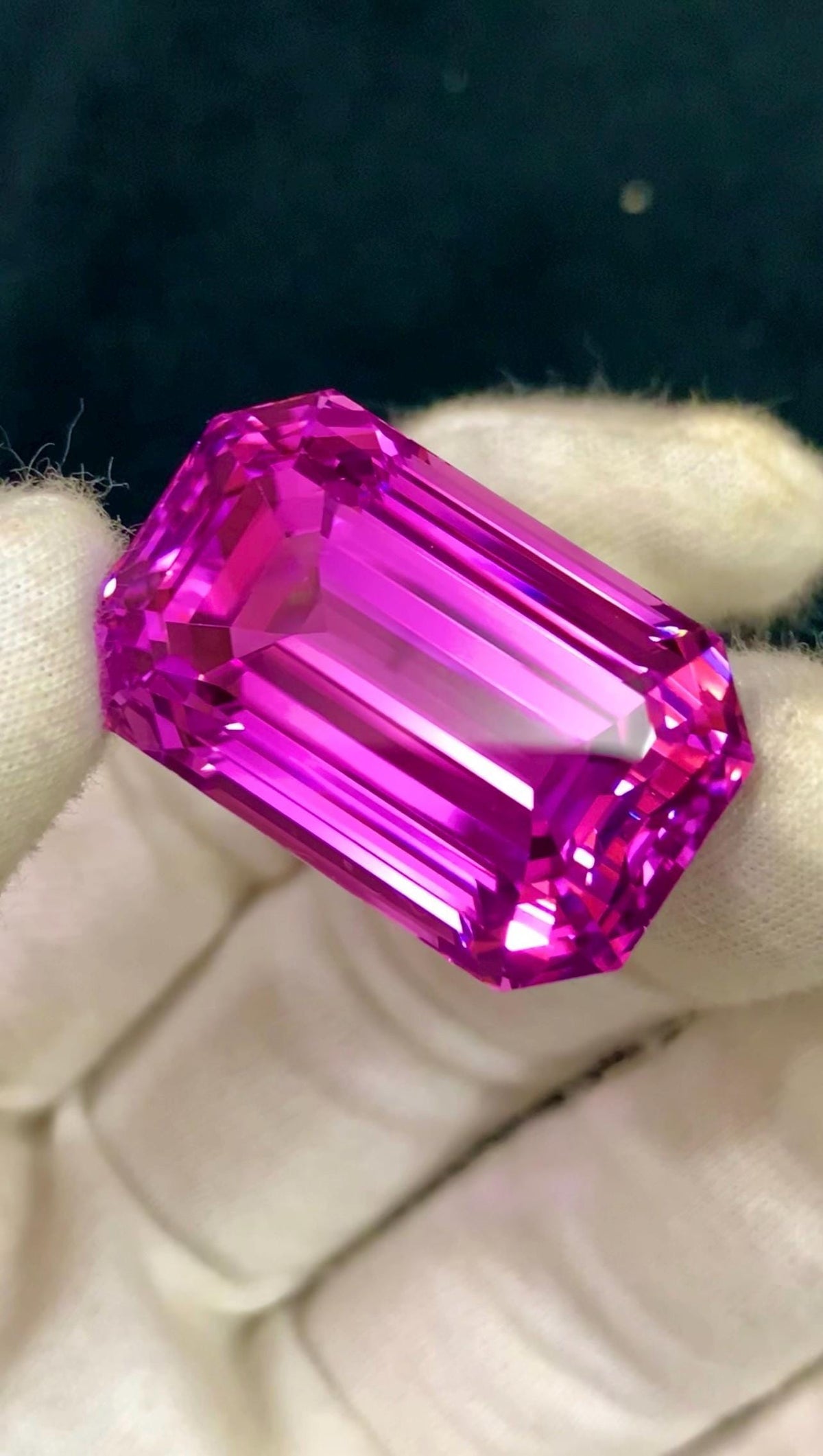 Vivid Pink Kunzite Gemstone 92.90 Carat Emerald Cut, Afghanistan
