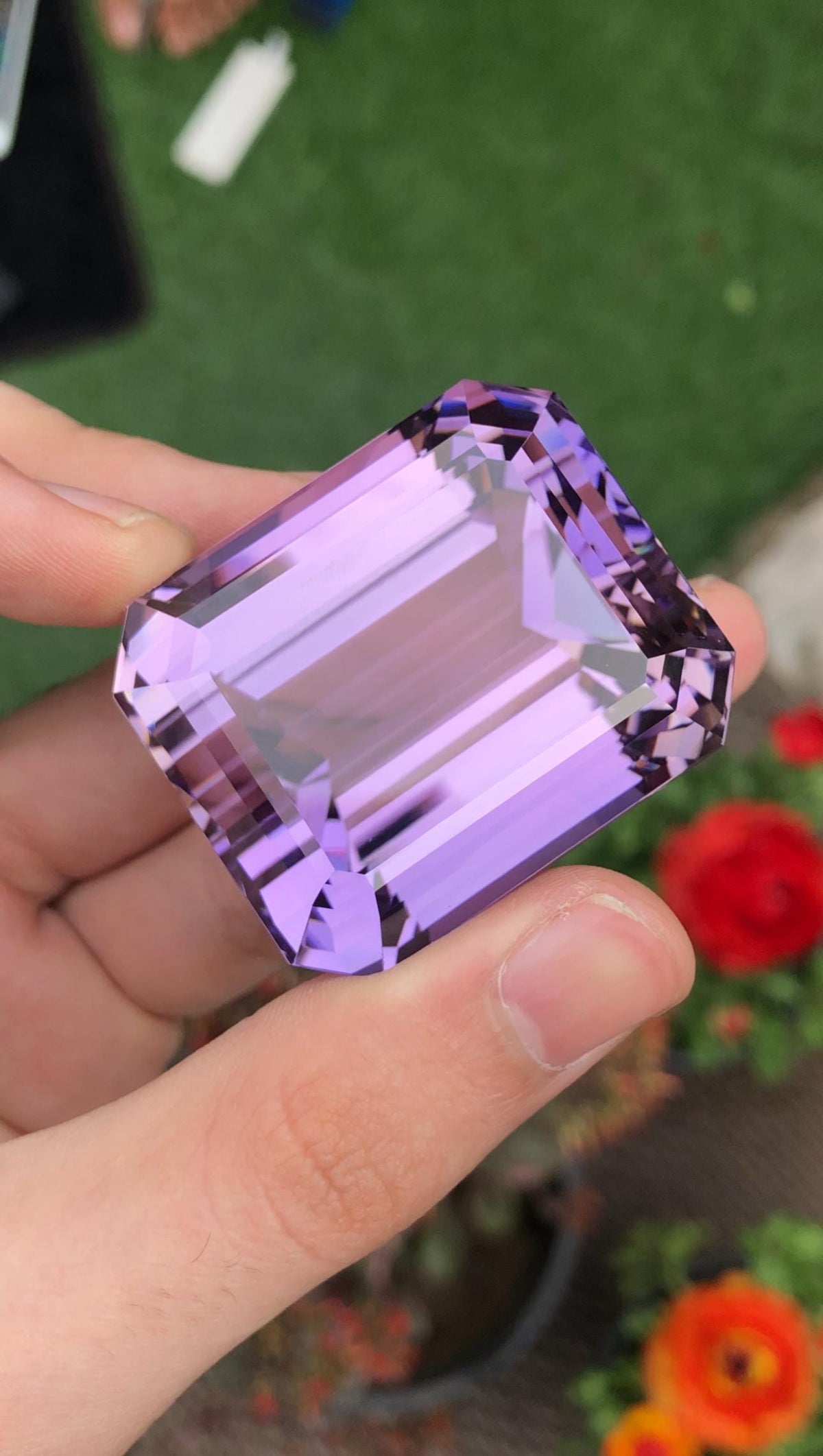 401 CT Pink Kunzite Gemstone: Emerald Cut Ring Stone