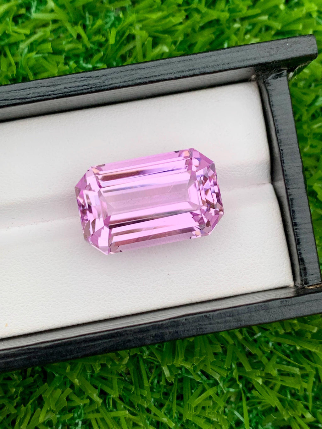 37.10 Carat Deep Pink Kunzite Gemstone: Emerald Cut, VSS Clarity