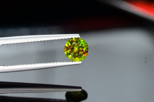 0.85 Carat Natural Chrome Sphene Loose Gemstone: Nugget Green Titanite