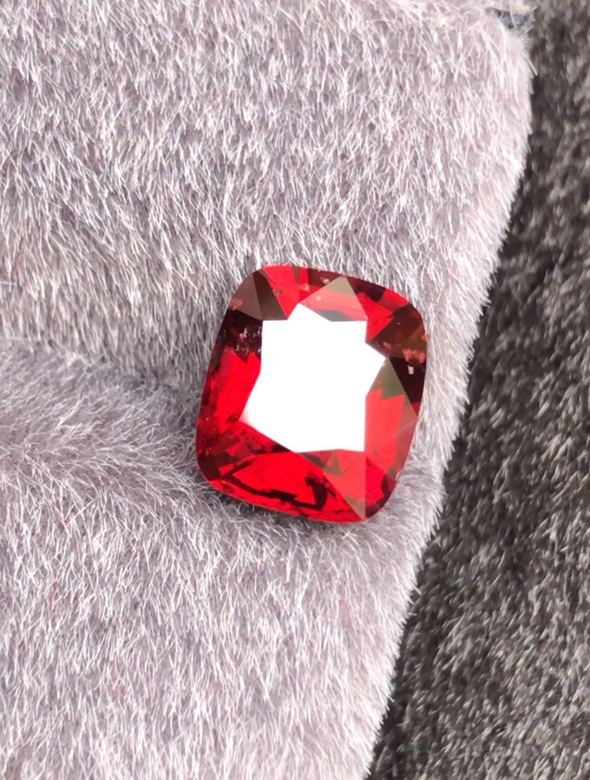Vivid Red Spinel 3.03ct  Radiant Cushion Cut - Burma Gemstone Loose Stone