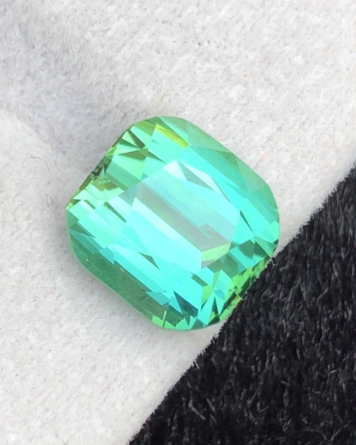 Natural Blue Green Tourmaline Gemstone Cushion Cut - 4.80 Carat From Afghanistan