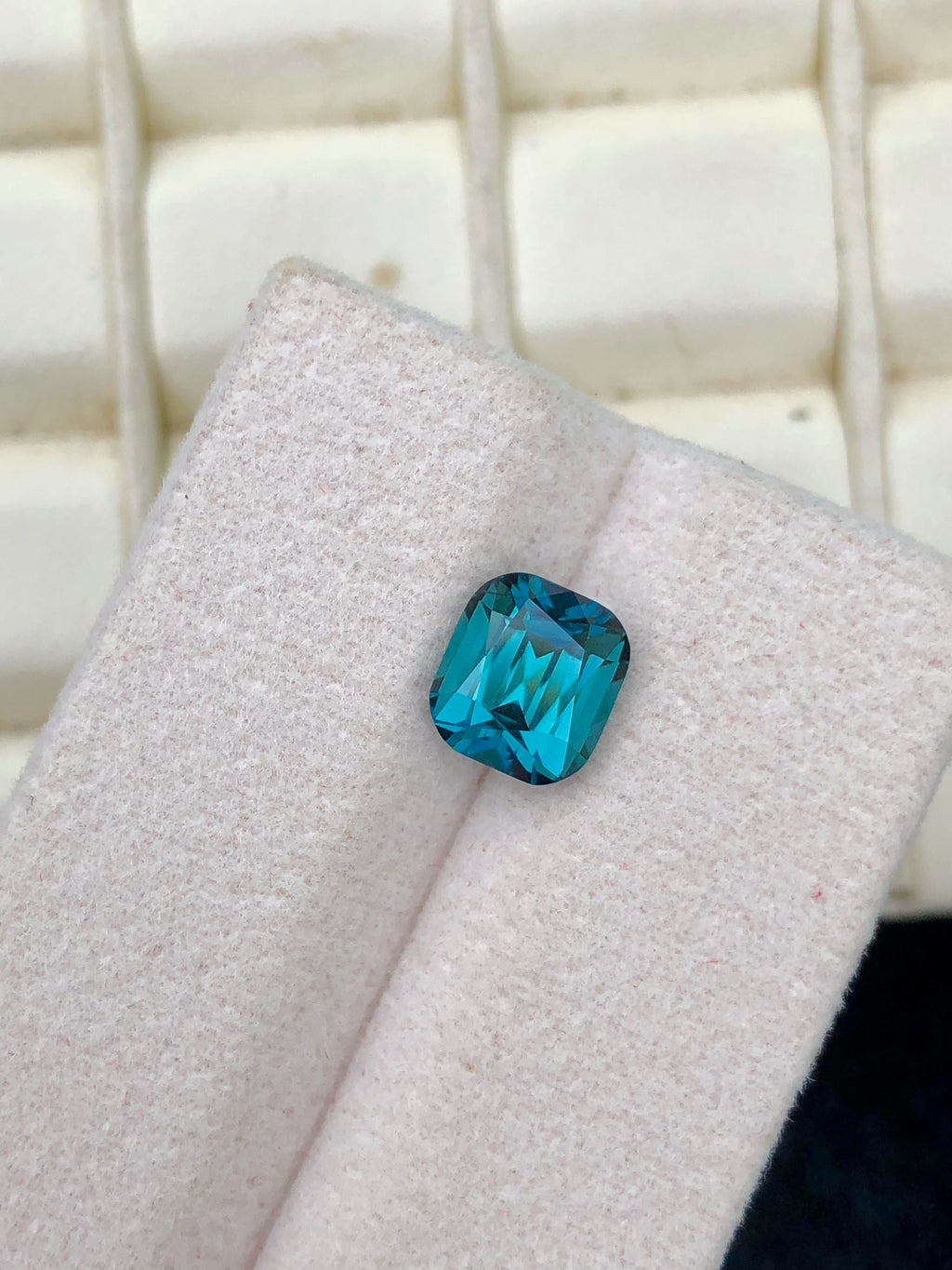 Lagoon Blue Tourmaline Gemstone: 2.05 CT Cushion Cut, Afghanistan