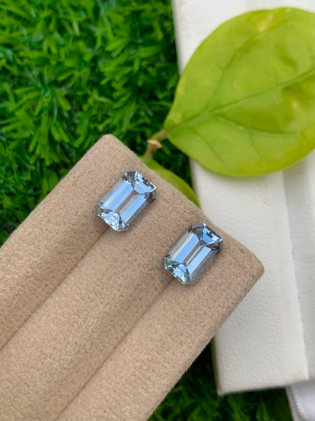 Santa Maria Blue Aquamarine Pair: Brazilian Emerald Cut Gemstones, 3.25 CT