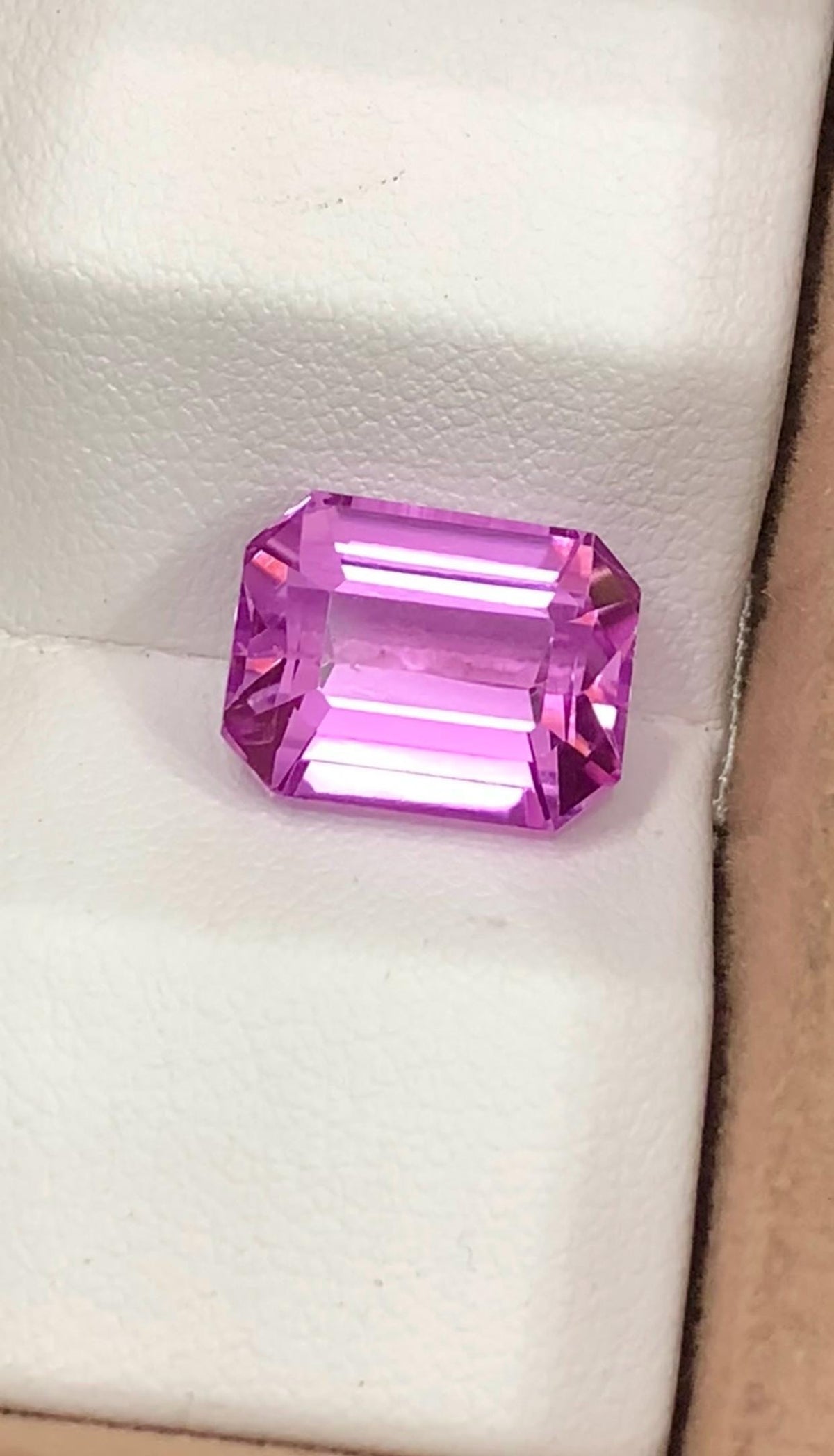 Pink Kunzite 7.90 Carat Emerald Cut Loose Gemstone from Afghanistan