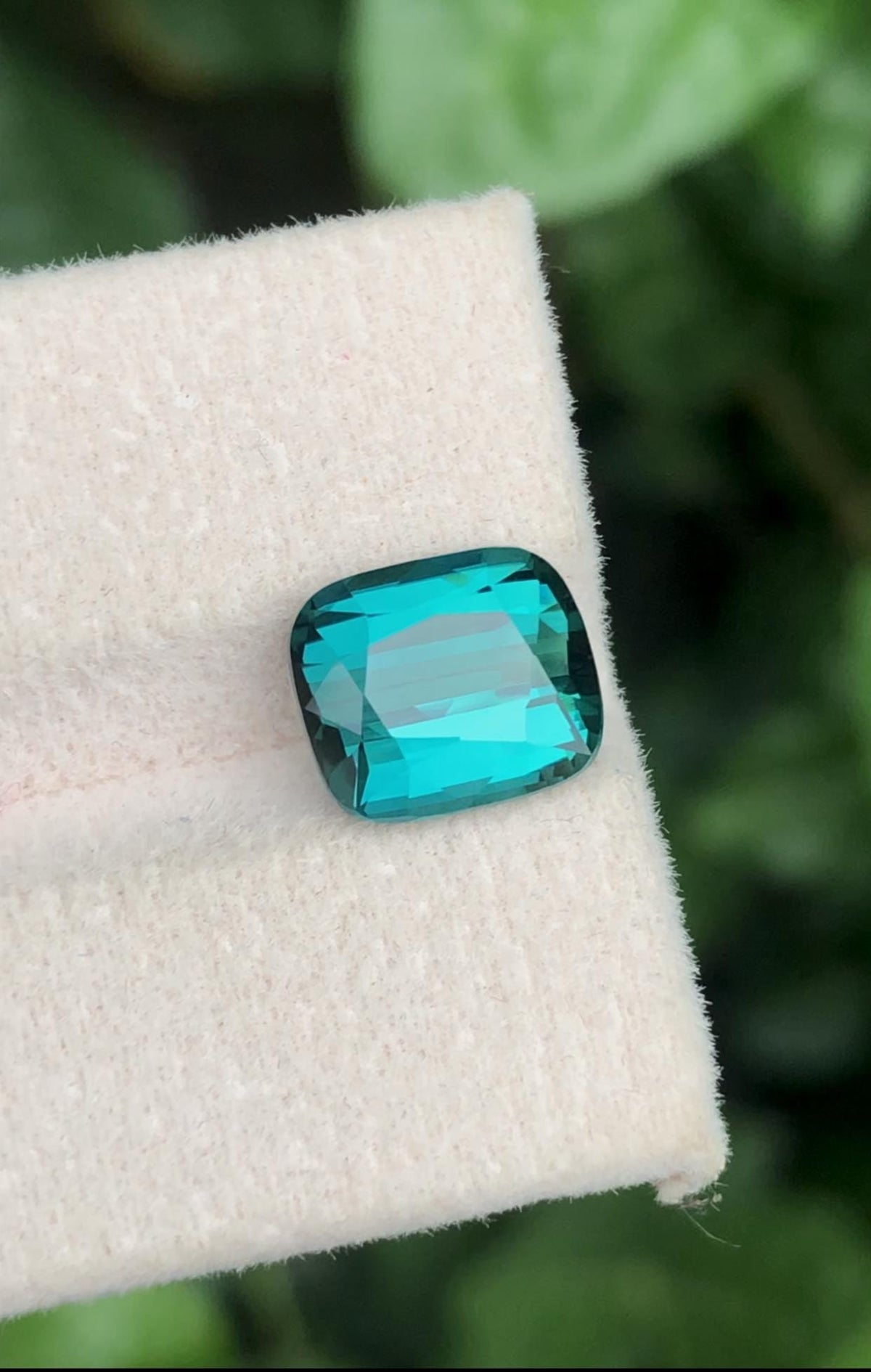 Natural Blue Lagoon Tourmaline Cushion Cut – 4.10 Carat from Afghanistan Facated tourmaline gemstone