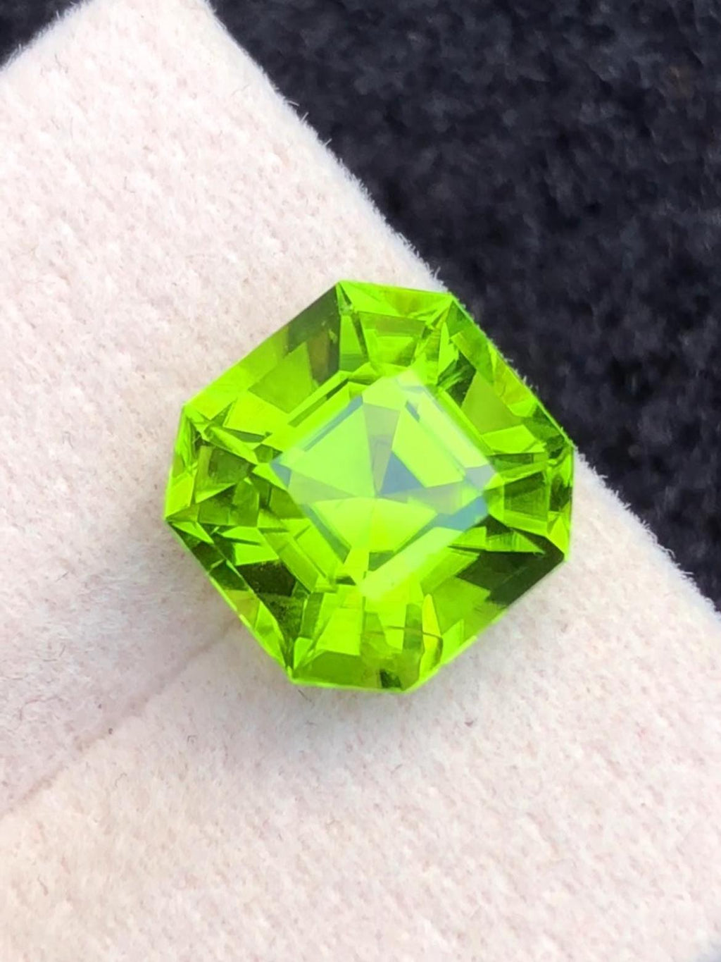 Green Peridot 4.60ct Asscher Cut Supat Valley Pakistan