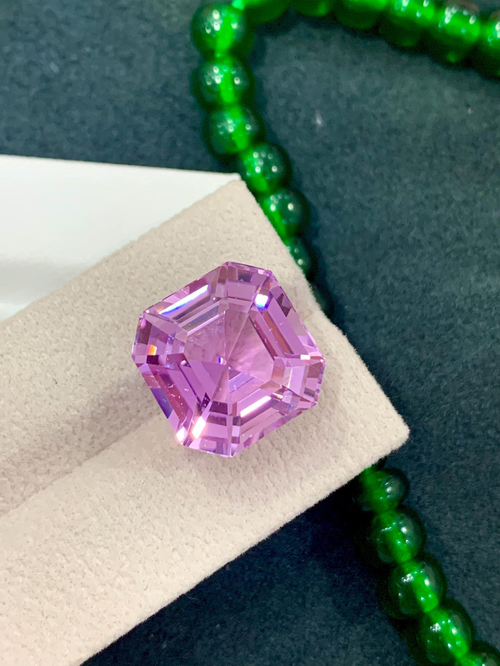 Pink Kunzite 23.90ct Asscher Cut Gemstone from Afghanistan – Light Pink Sparkling Gem