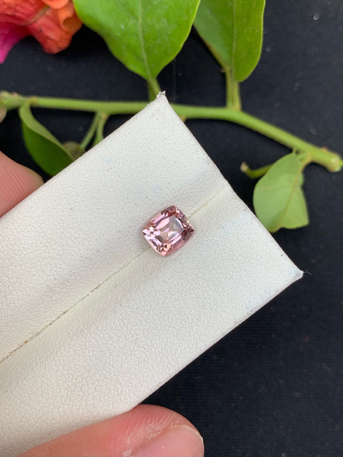 Pink Tourmaline Gemstone: 1.5 Carat Cushion Cut Loose Gem