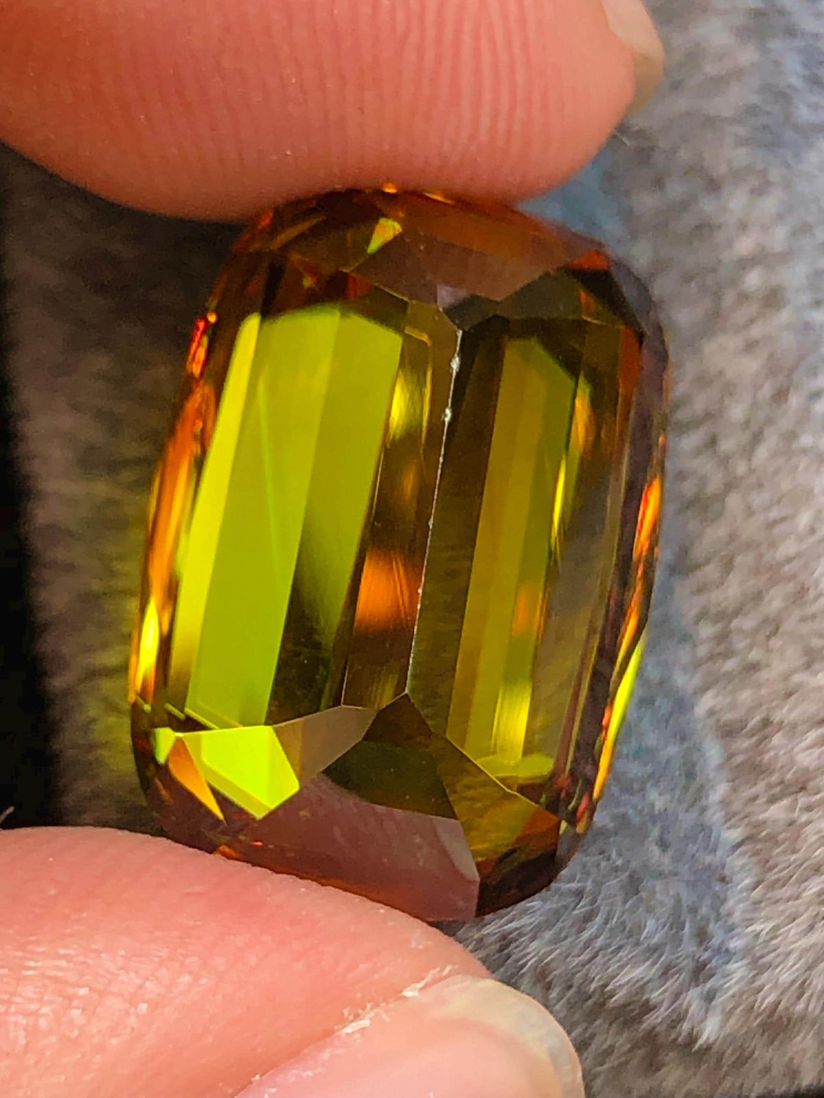 Cushion Cut Sphene Gemstone: Greenish Yellow Titanite, August Birthstone