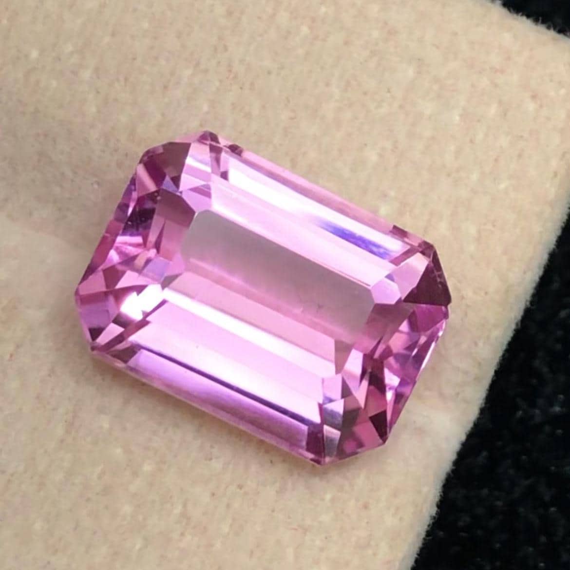 Peach Pink Kunzite 10ct Emerald Cut – Afghanistan Origin
