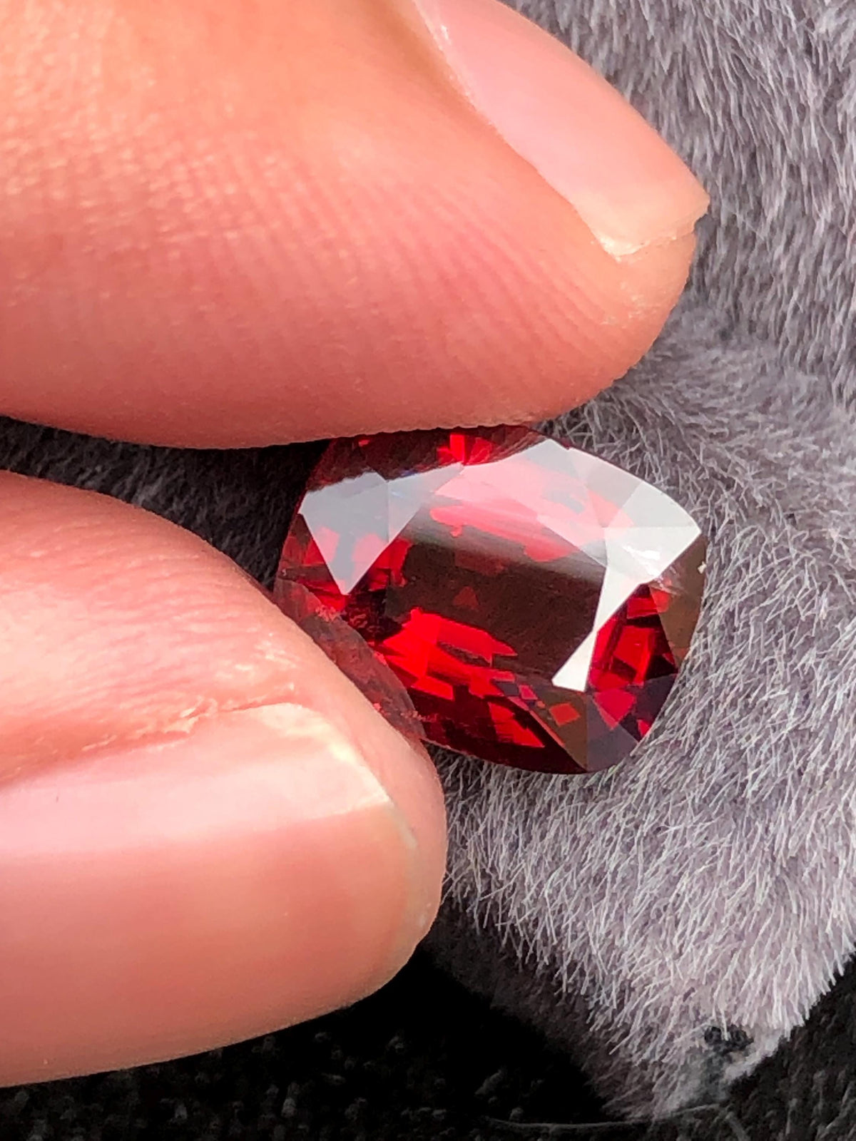 Vivid Red Spinel 3.17 ct  Radiant Cushion Cut - Burma Gemstone Loose Stone
