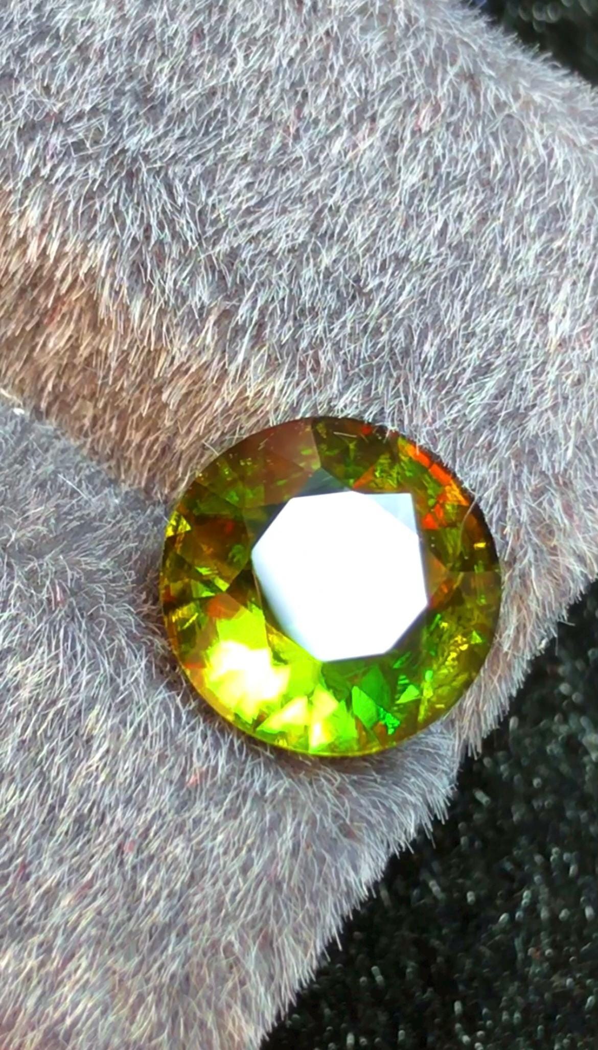 Green Sphene 3.00 ct Round Cut Green Gemstone from Skardu Pakistan