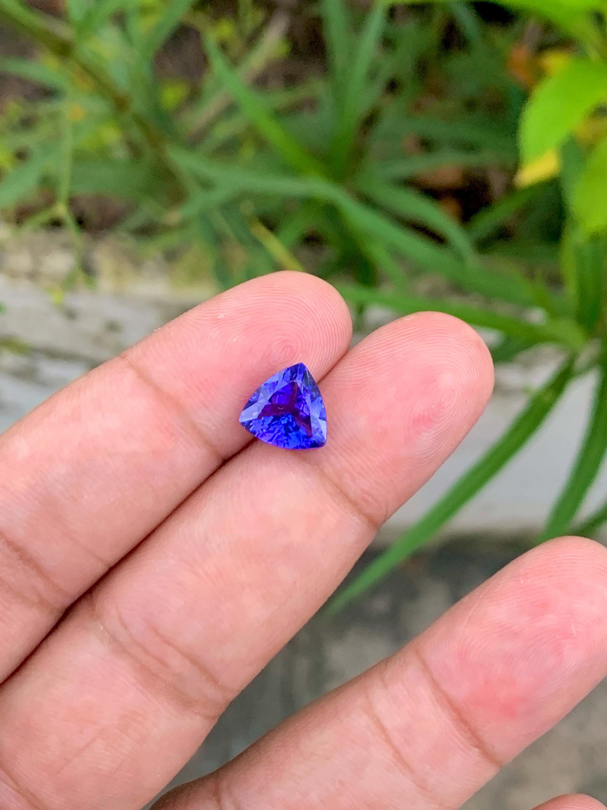 Trillion Cut Tanzanite Gemstone: 2.30 Carat Deep Blue December Birthstone