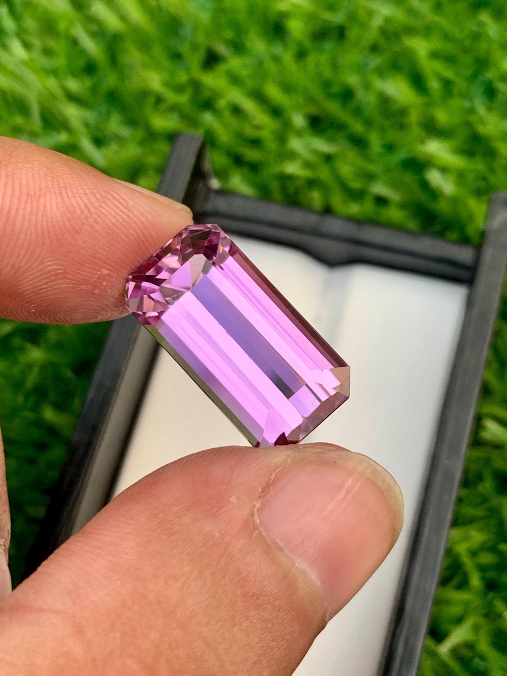 Deep Pink Kunzite Gemstone: 18.80 CT Emerald Cut, Afghanistan