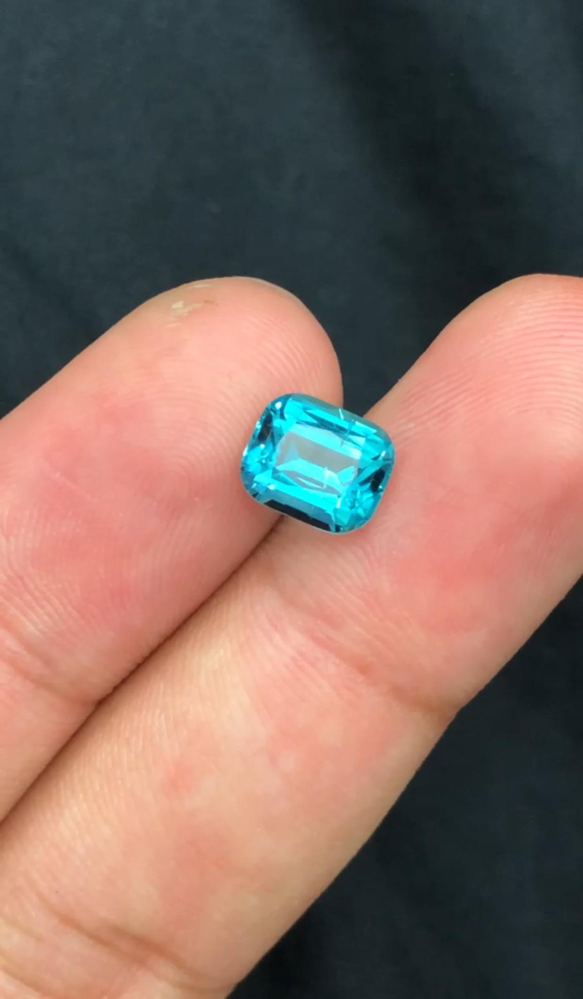 Neon Blue Tourmaline 2.25 Carat Cushion Cut Eye Clean Loose Gemstone from Afghanistan