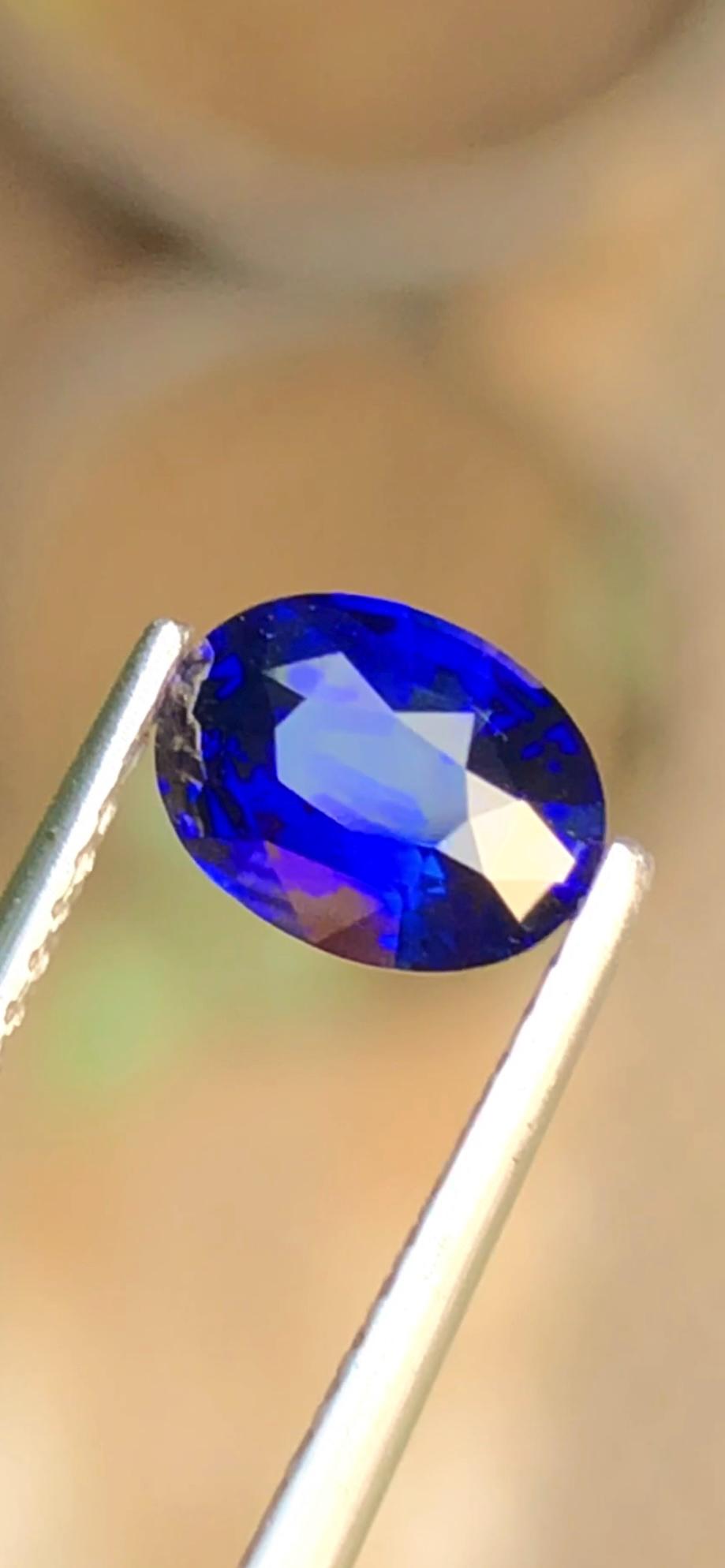 Royal Blue Sapphire 1.17ct Oval Cut Madagascar – Certified Faceted Gemstone