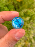 Swiss Blue Topaz Gemstone: Round Faceted Cut, 26.60 CT